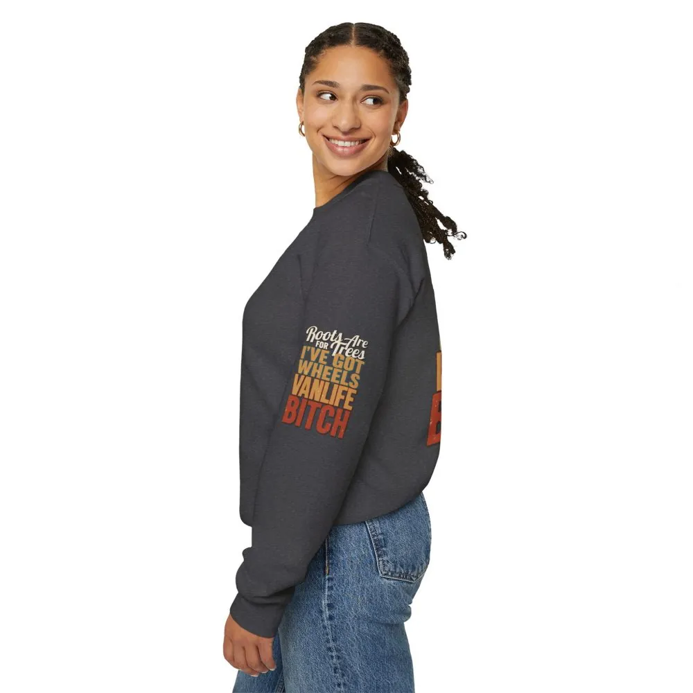 Unisex Heavy Blend™ Crewneck Sweatshirt — "Roots Are For Trees" Design F**K-Line