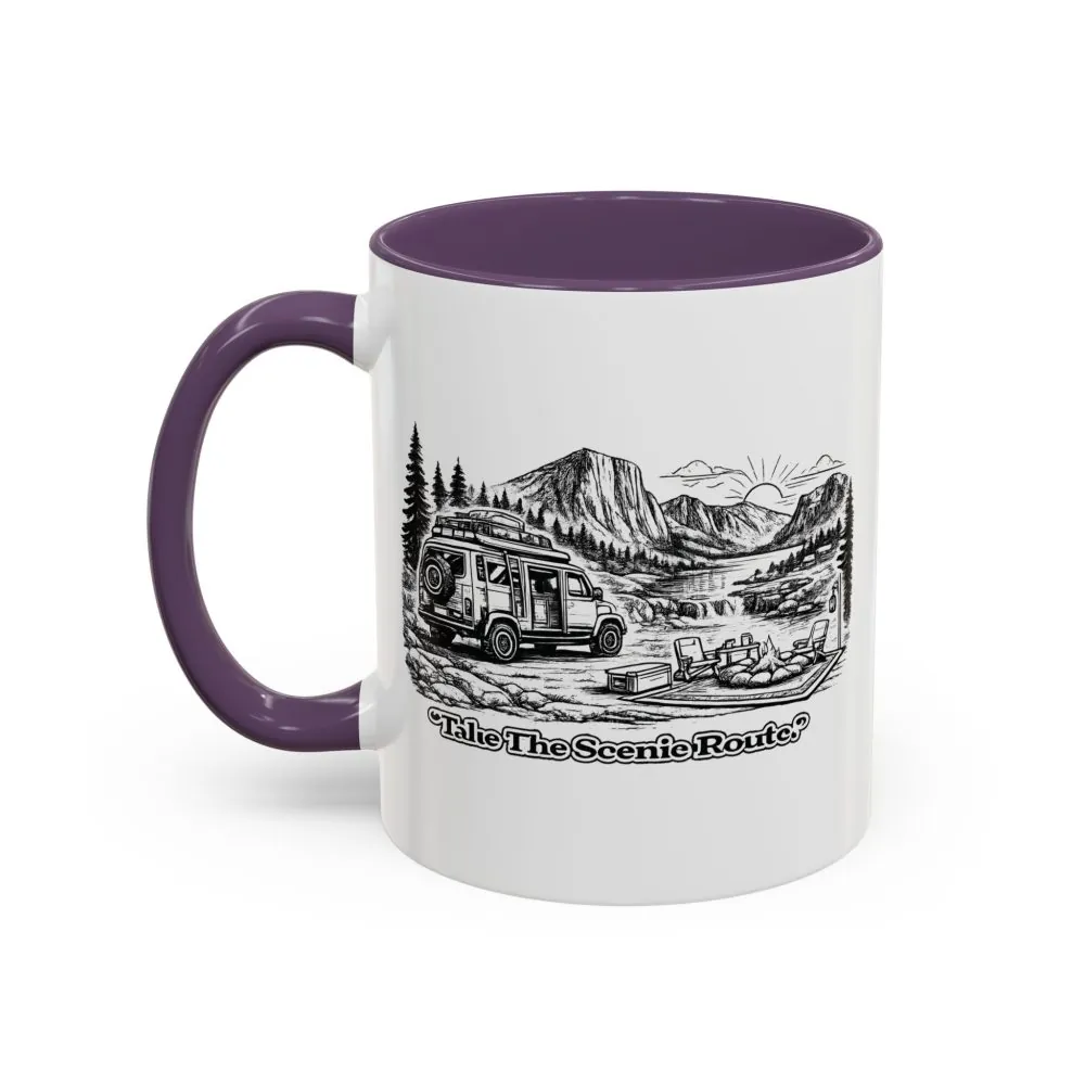 6048199515856051407_2048.jpeg Accent Coffee Mug (11, 15oz) — "Take The Scenic Route" Design Minimal-Line