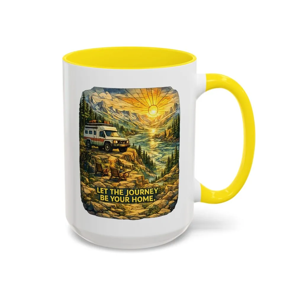 6054982988632462612_2048.jpeg Accent Coffee Mug (11, 15oz) — "Let The Journey Be Your Home" Design Cubic-Line
