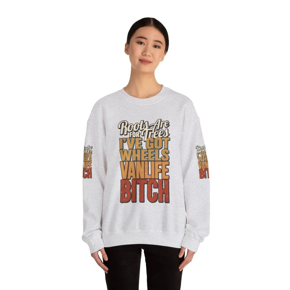 Unisex Heavy Blend™ Crewneck Sweatshirt — "Roots Are For Trees" Design F**K-Line