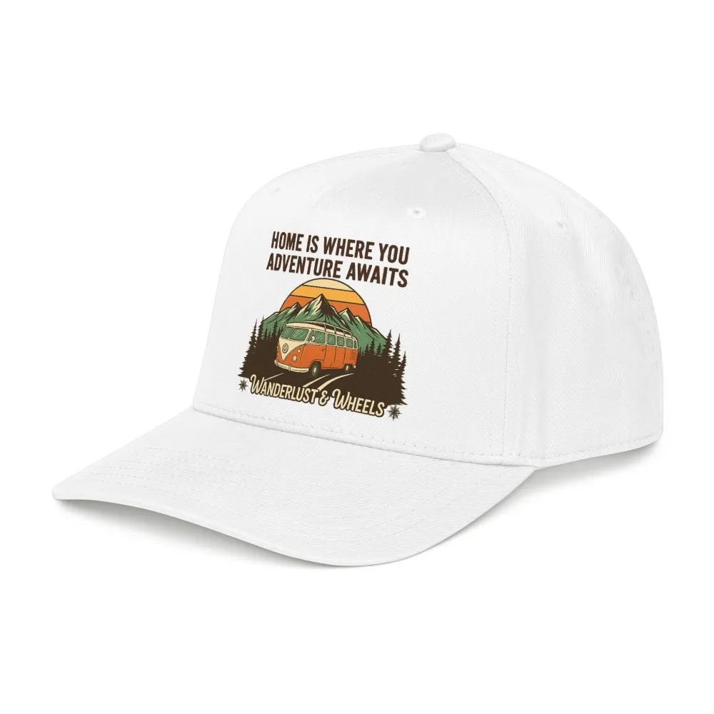 Baseball Cap - "Home Is Where You Adventure Awaits" Mid Profile Baseball Cap