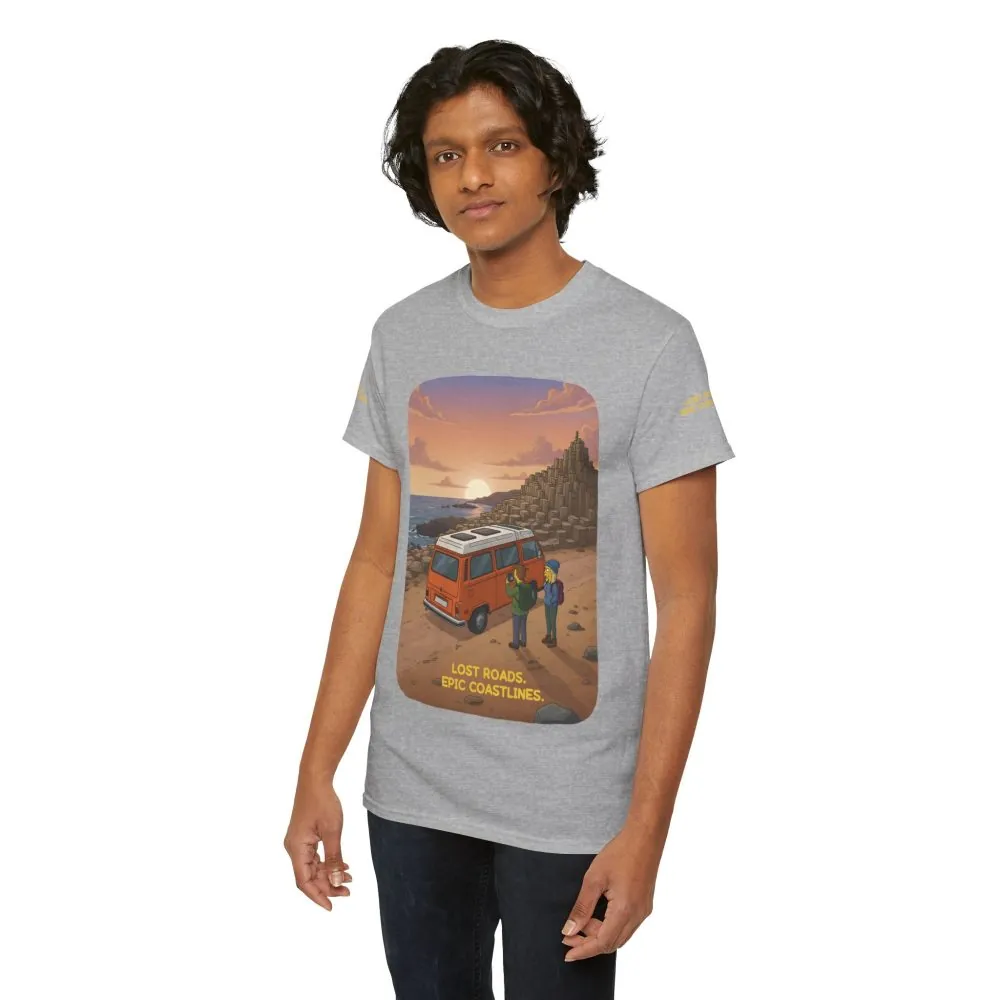 6077037752557100823_2048.jpeg Unisex Heavy Cotton Tee — "Lost Roads Epic Coastlines" Design Sitcom-Line