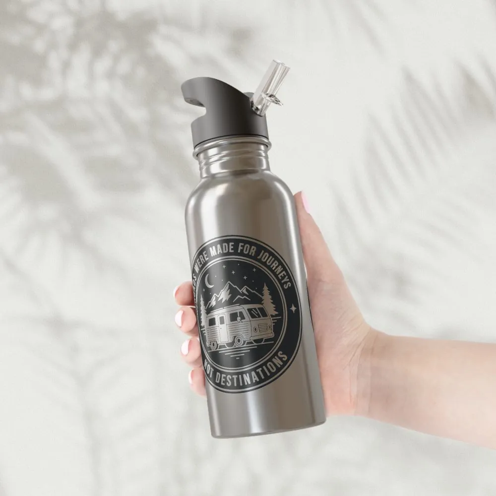 607931968027004585_2048.jpeg Stainless Steel Water Bottle with Straw – 'ROAD WHERE MADE FOR JOURNEYS-NOT DESTINATIONS' Outdoor Logo 20oz