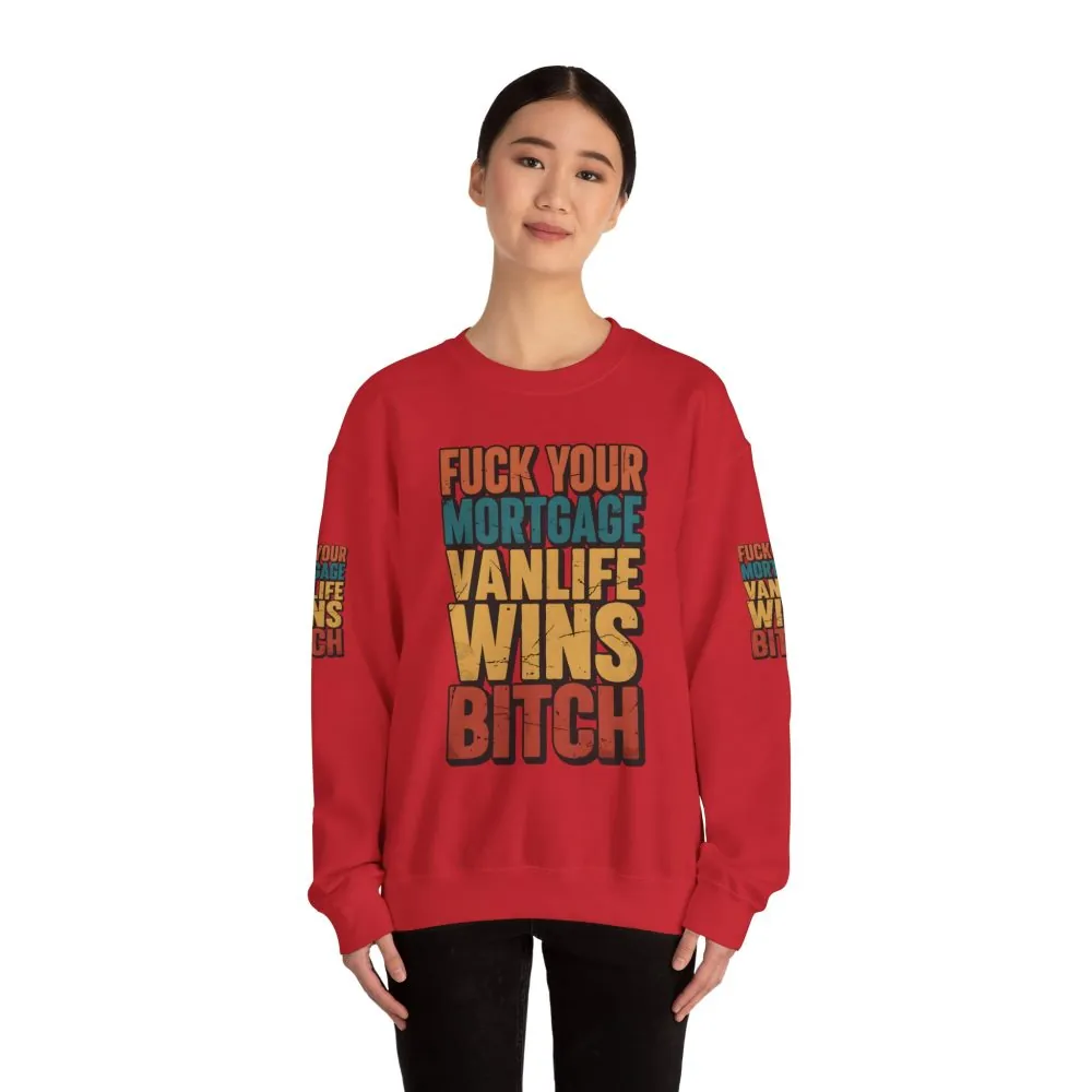 6096675549415074367_2048.jpeg Unisex Heavy Blend™ Crewneck Sweatshirt — "Fuck Your Mortgage" Design F**K-Line