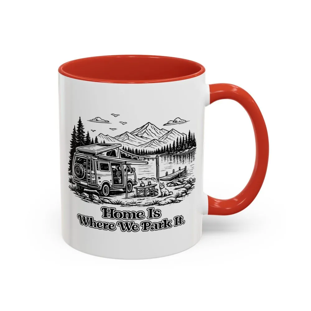 6097081652473905482_2048.jpeg Accent Coffee Mug (11, 15oz) — "Home Is Where You Park It" Design Minimal-Line