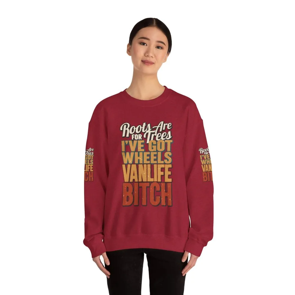 Unisex Heavy Blend™ Crewneck Sweatshirt — "Roots Are For Trees" Design F**K-Line