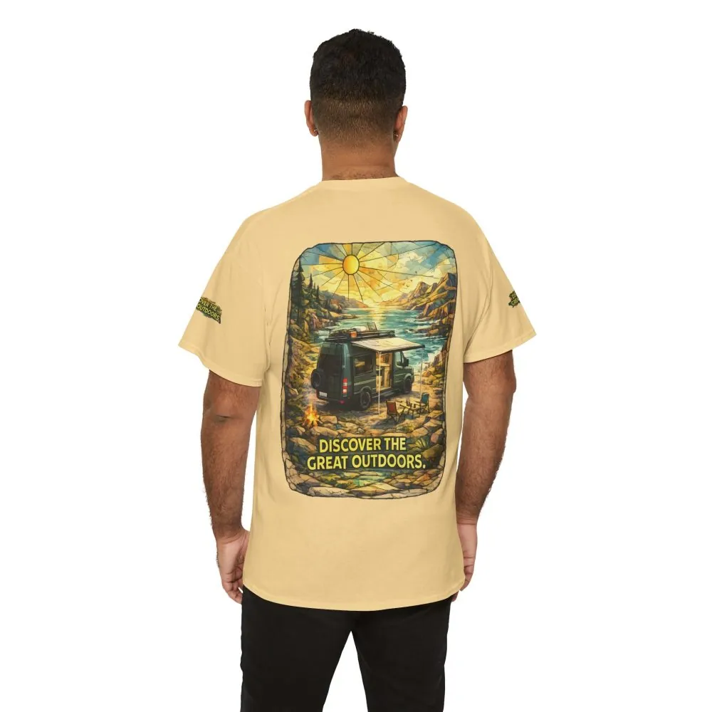 6107468709366122186_2048.jpeg Unisex Heavy Cotton Tee — "Discover The Great Outdoors" Design Cubic-Line