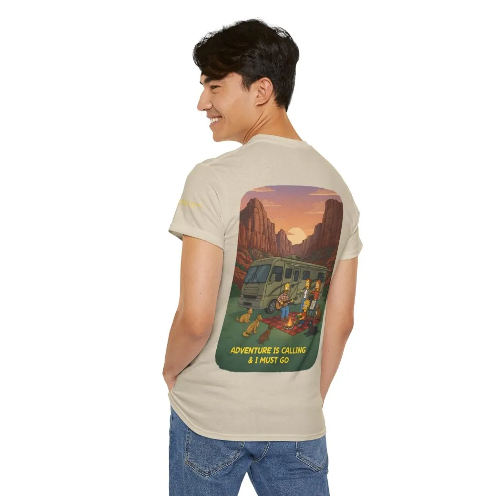 6117259240655201659_2048.jpeg Unisex Heavy Cotton Tee — "Adventure Is Calling-I Must Go" Design Sitcom-Line
