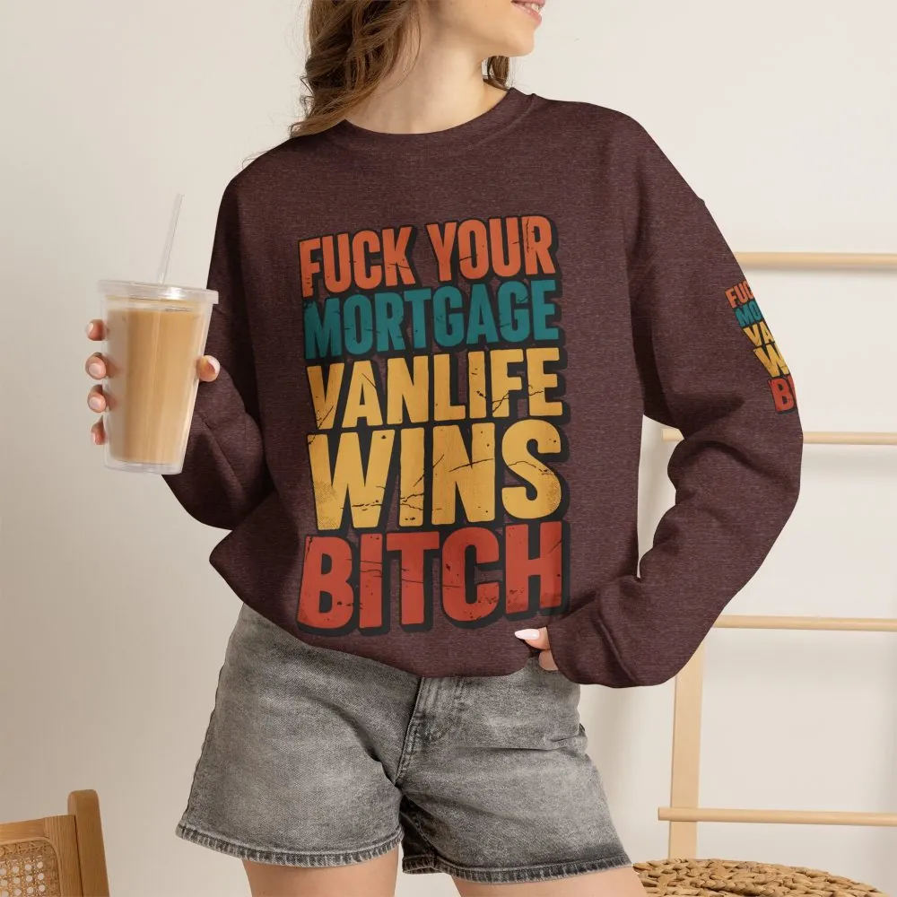 6137187455825273932_2048.jpeg Unisex Heavy Blend™ Crewneck Sweatshirt — "Fuck Your Mortgage" Design F**K-Line