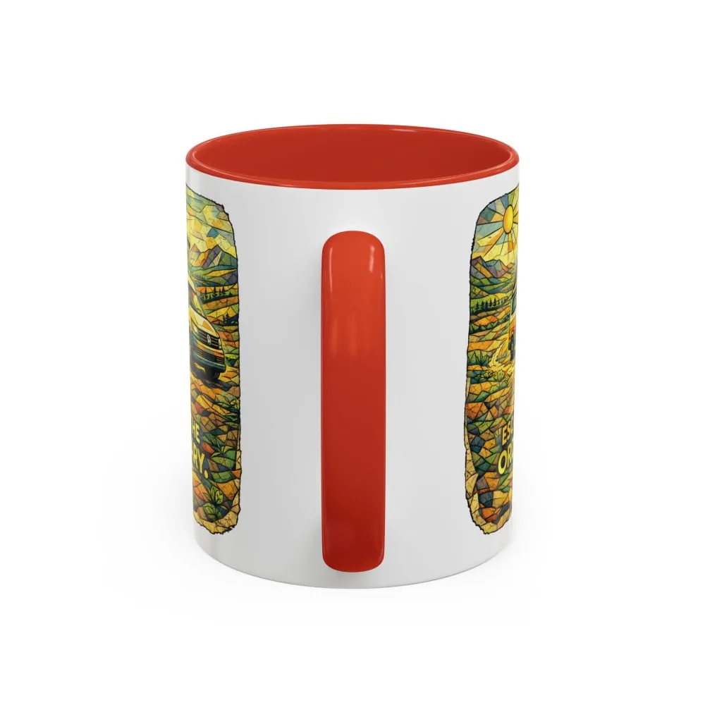 Accent Coffee Mug (11, 15oz) — "Escape The Ordinary" Design Cubic-Line