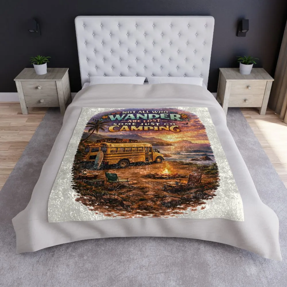 6151024029375648907_2048.jpeg Crushed Velvet Blanket —"Not All Who Wander Are Lost" Design Scenic-Line (Campervan)