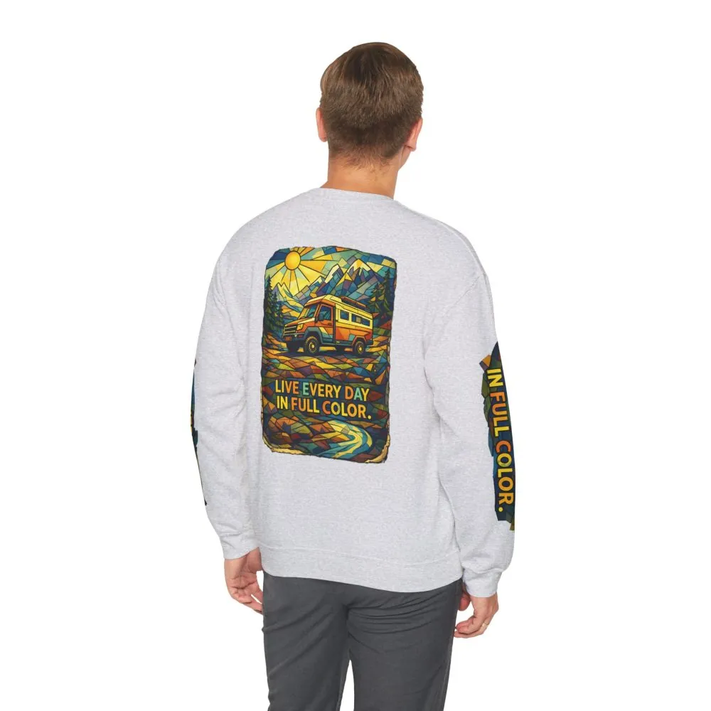 6156782536282789051_2048.jpeg Unisex Heavy Blend™ Crewneck Sweatshirt — "Live Every Day InFull Color" Design Cubic-Line