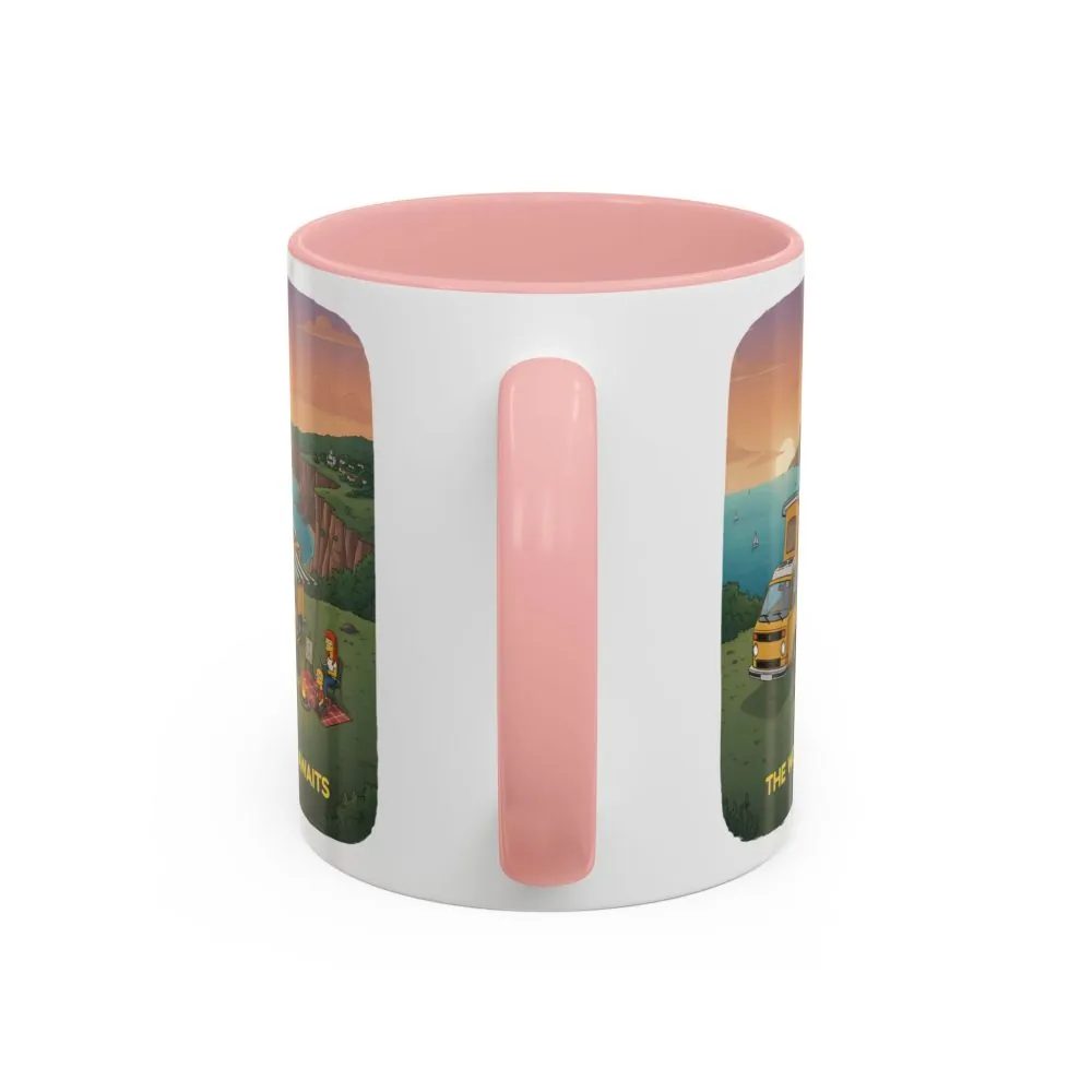 Accent Coffee Mug (11, 15oz) — "The World Awaits" Design Sitcom-Line