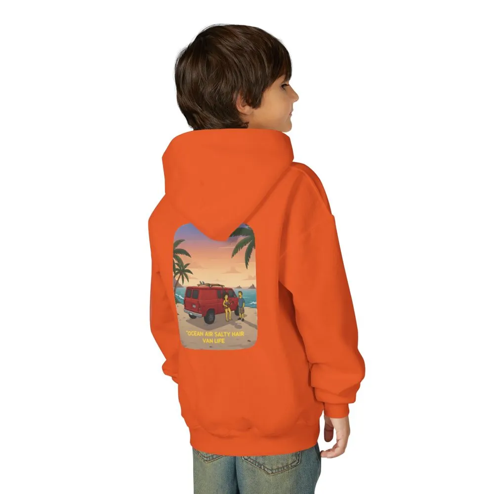 6169331159620784036_2048.jpeg Youth Hoodie(Gildan) – "Ocean Air Salty Hair Van Life" (Design Sitcom-Line)