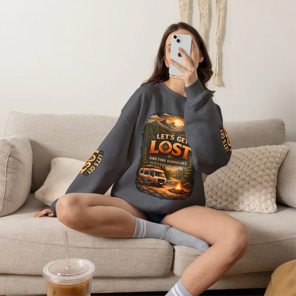 6172730882715581358_2048.jpeg Unisex Heavy Blend™ Crewneck Sweatshirt — "Let´s Get Lost And Found Ourselfs" Design Scenic-Line