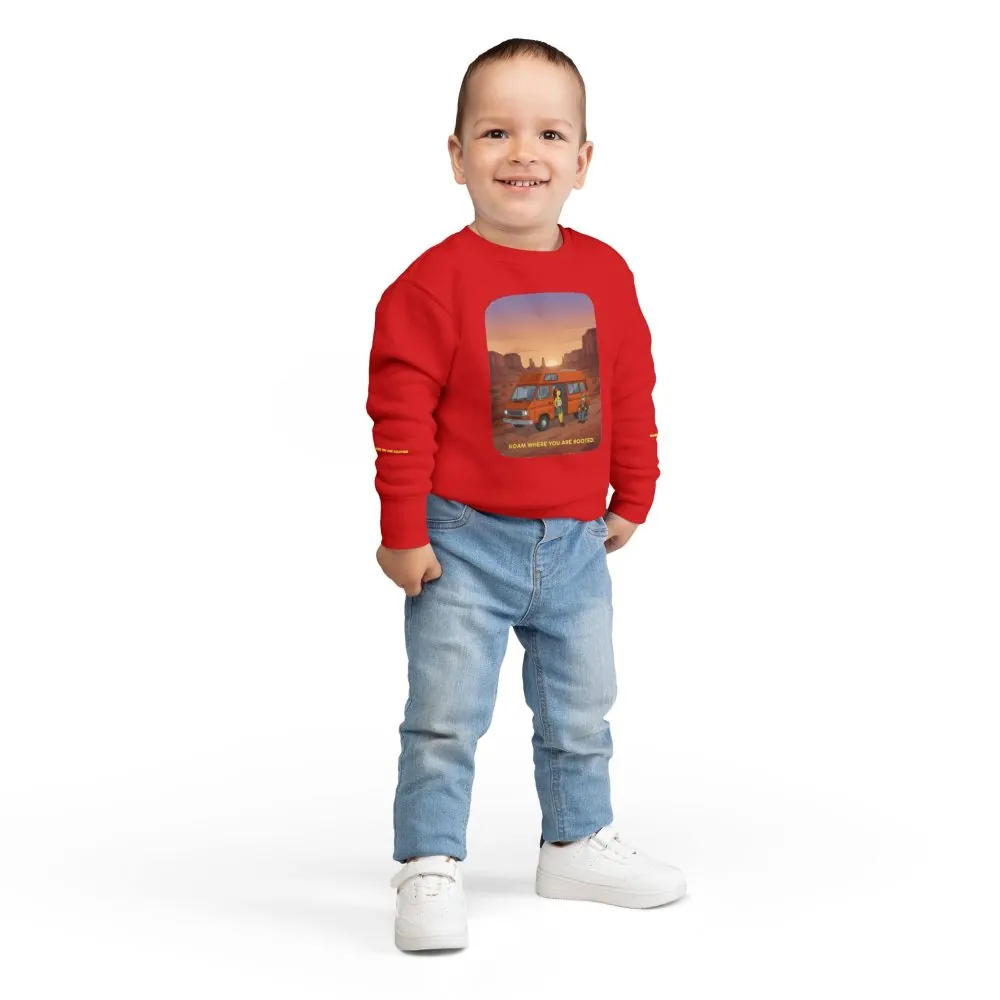 Toddler Sweatshirt - "Roam Where You Are Rooted" (Design Sitcom-Line)