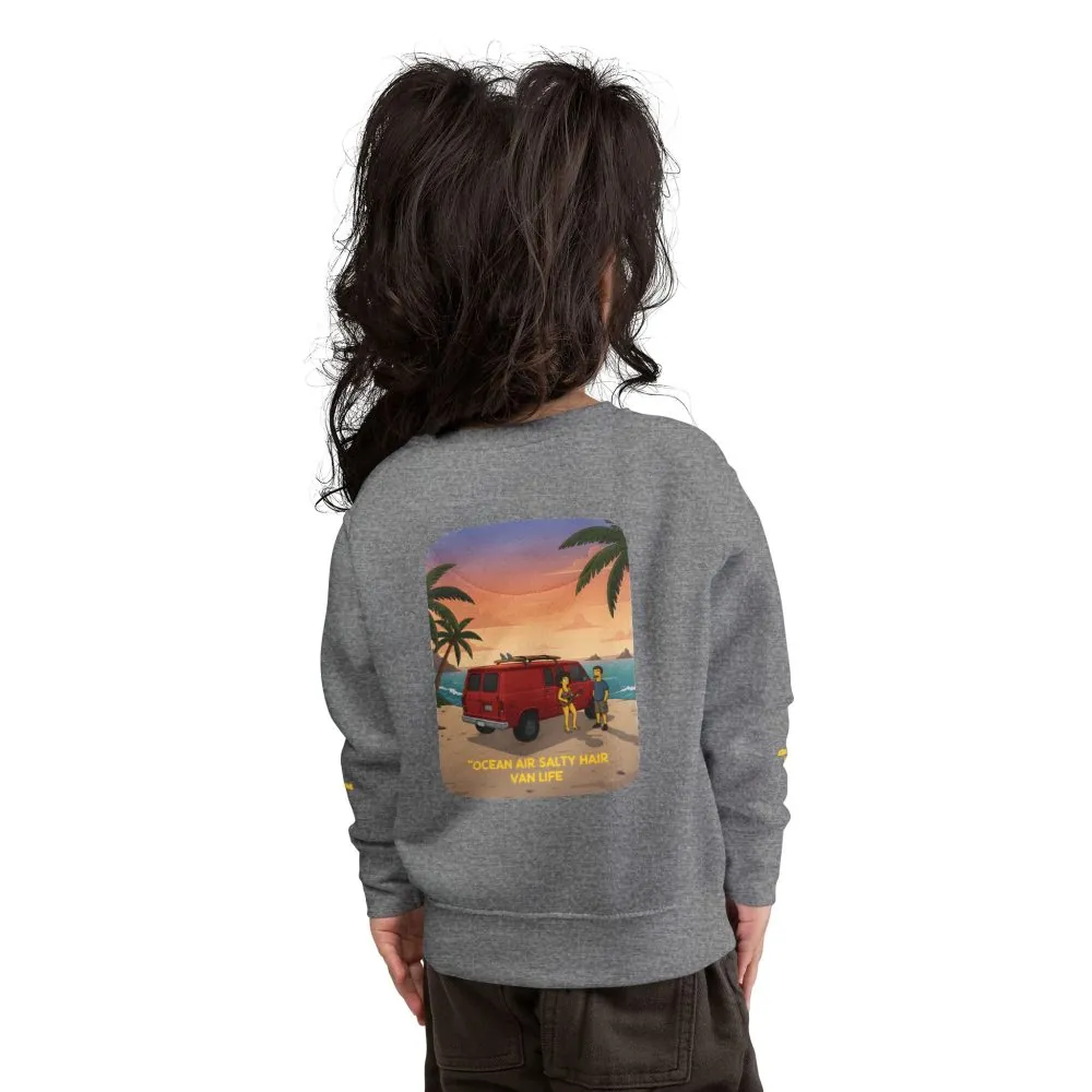 Toddler Sweatshirt - "Ocean Air Salty Hair Van Life" (Design Sitcom-Line)