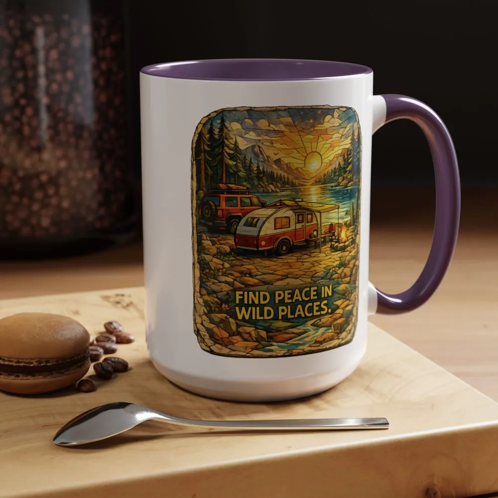6248604537138597470_2048.jpeg Accent Coffee Mug (11, 15oz) — "Find Peace In Wild Places" Design Cubic-Line