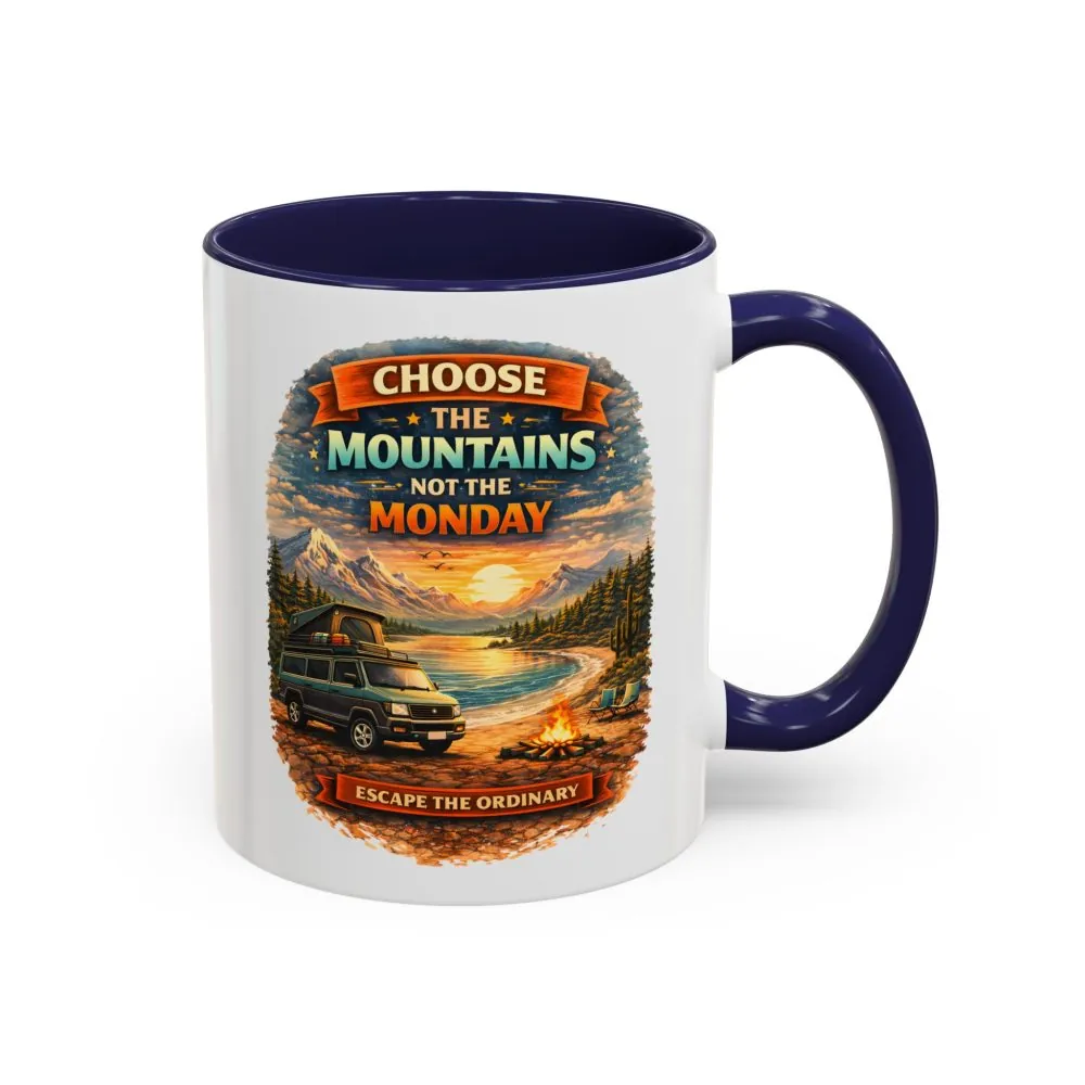 Accent Coffee Mug (11, 15oz) — "Choose The Mountens" Design Scenic-Line