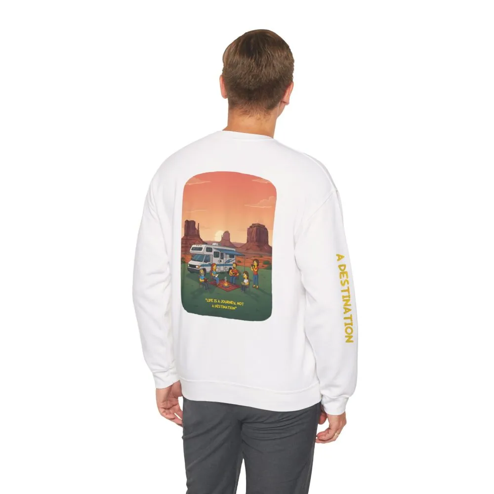 6263559654393609553_2048.jpeg Unisex Heavy Blend™ Crewneck Sweatshirt — "Life Is A Journey-Not A Destination" Design Sitcom-Line