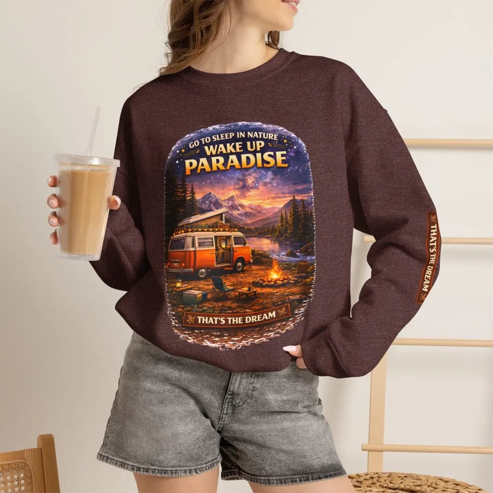 Unisex Heavy Blend™ Crewneck Sweatshirt — "Go To Sleep Nature " Design Scenic-Line