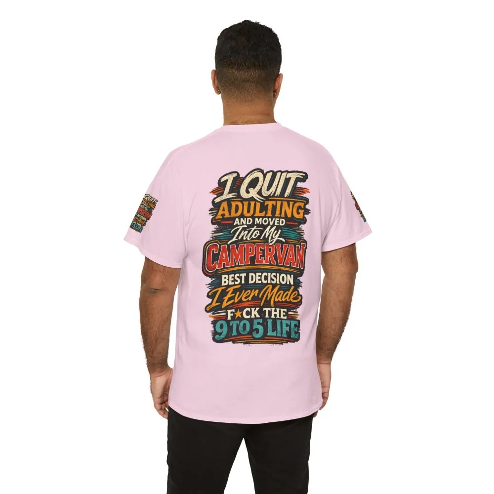 Unisex Heavy Cotton Tee — "I Quit Adulting" Design F**K-Line