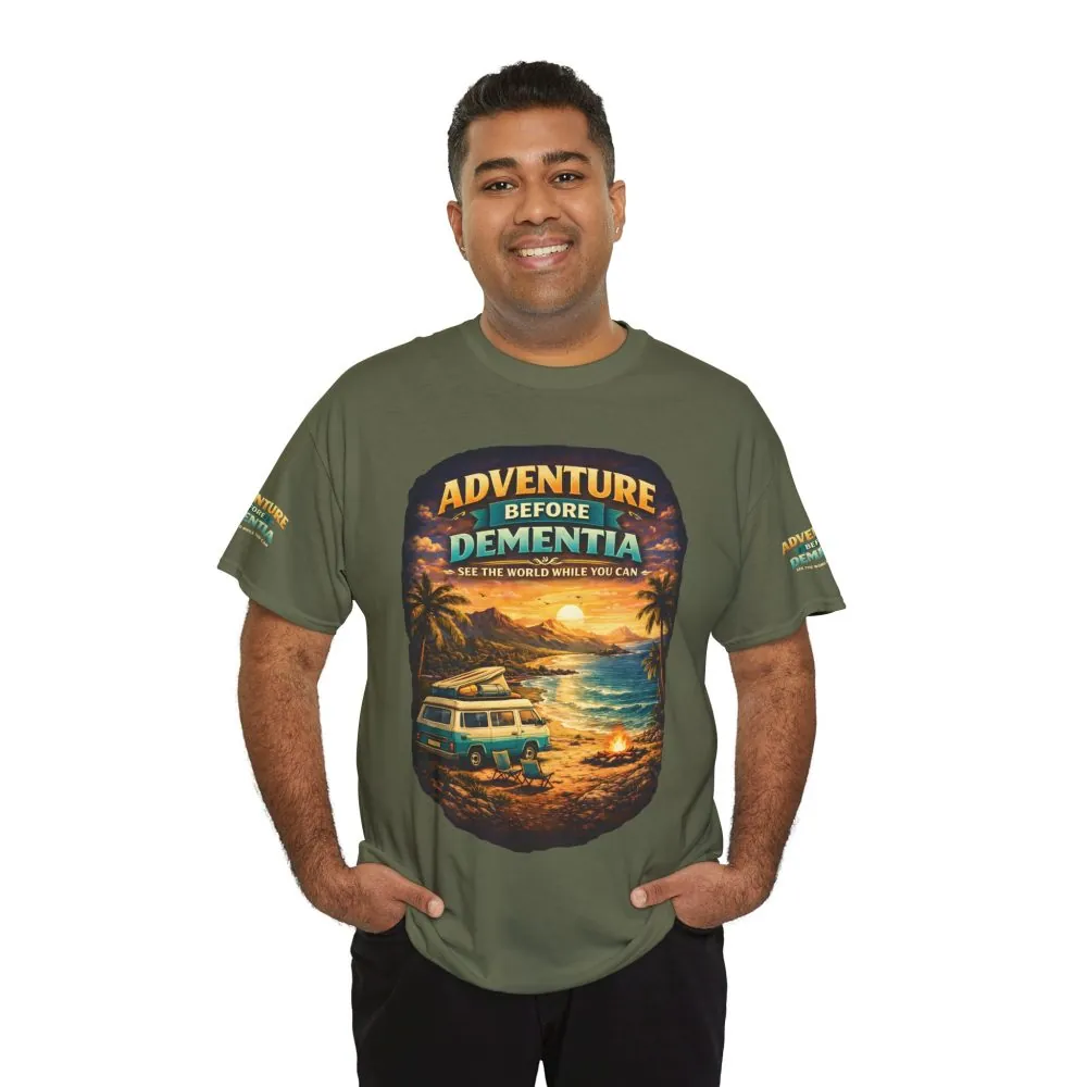 6271986313090675622_2048.jpeg Unisex Heavy Cotton Tee — "Adventure Before Dementia" Design Scenic-Line