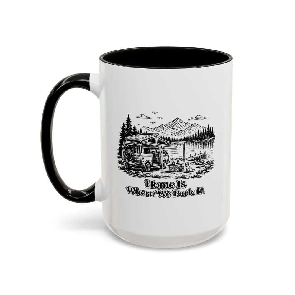 6275925920680482518_2048.jpeg Accent Coffee Mug (11, 15oz) — "Home Is Where You Park It" Design Minimal-Line