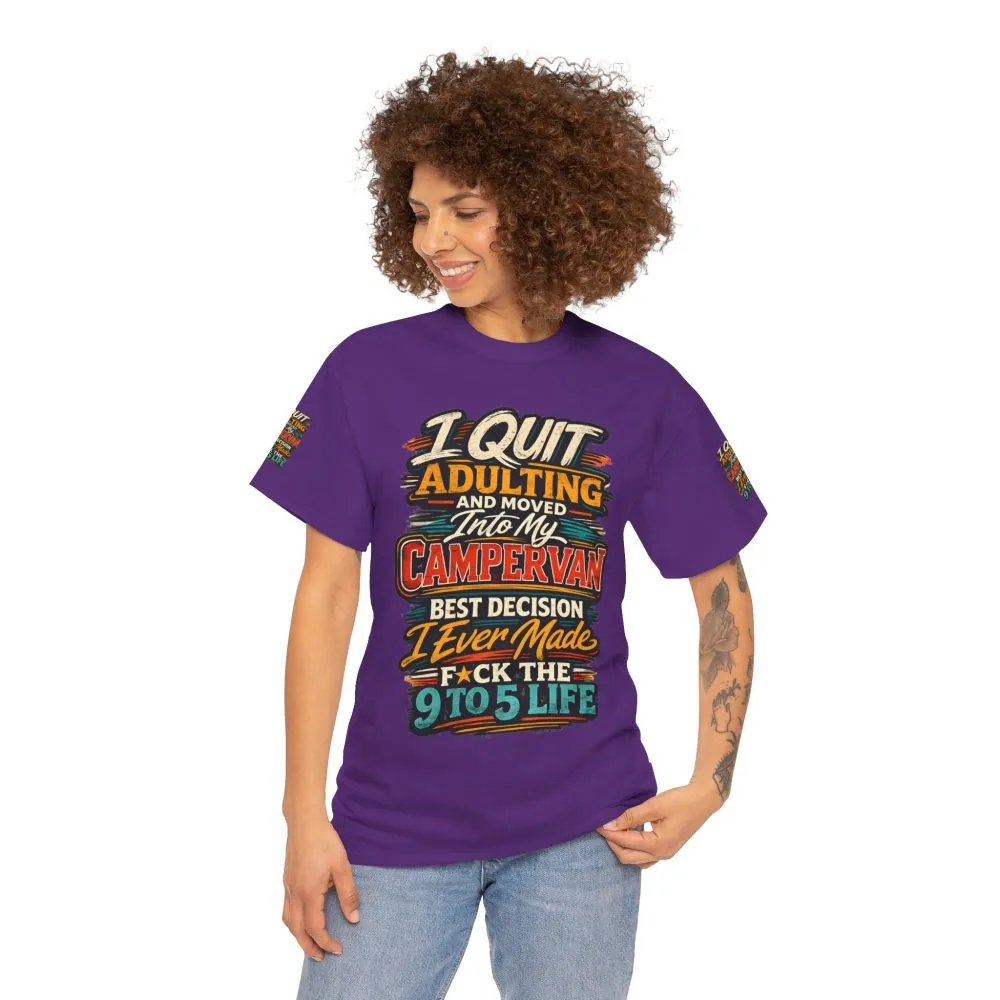 Unisex Heavy Cotton Tee — "I Quit Adulting" Design F**K-Line