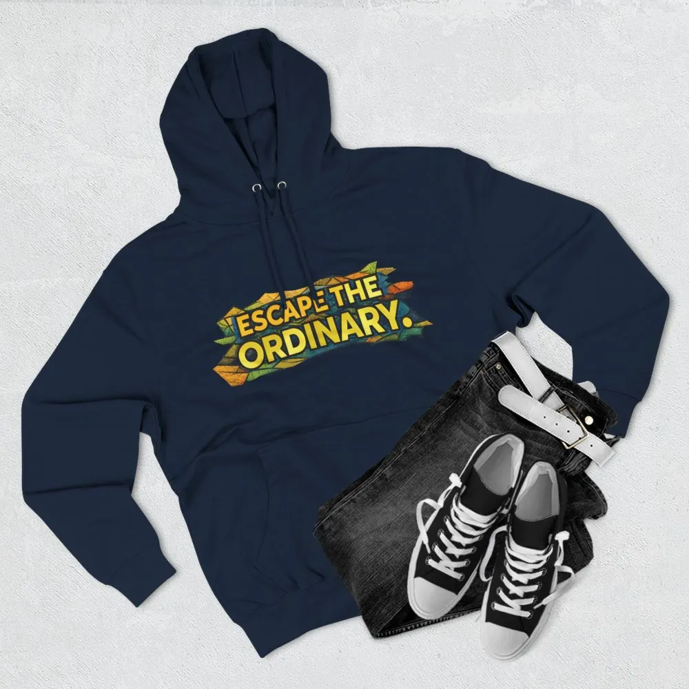 6291457393329728750_2048.jpeg Three-Panel Fleece Hoodie - "Escape The Ordinary" Design Cubic-Line