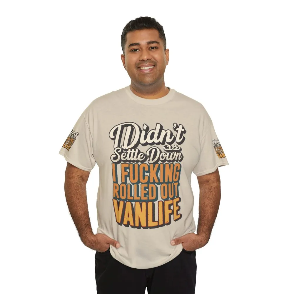 Unisex Heavy Cotton Tee — "Dind´t Settle Down" Design F**K-Line