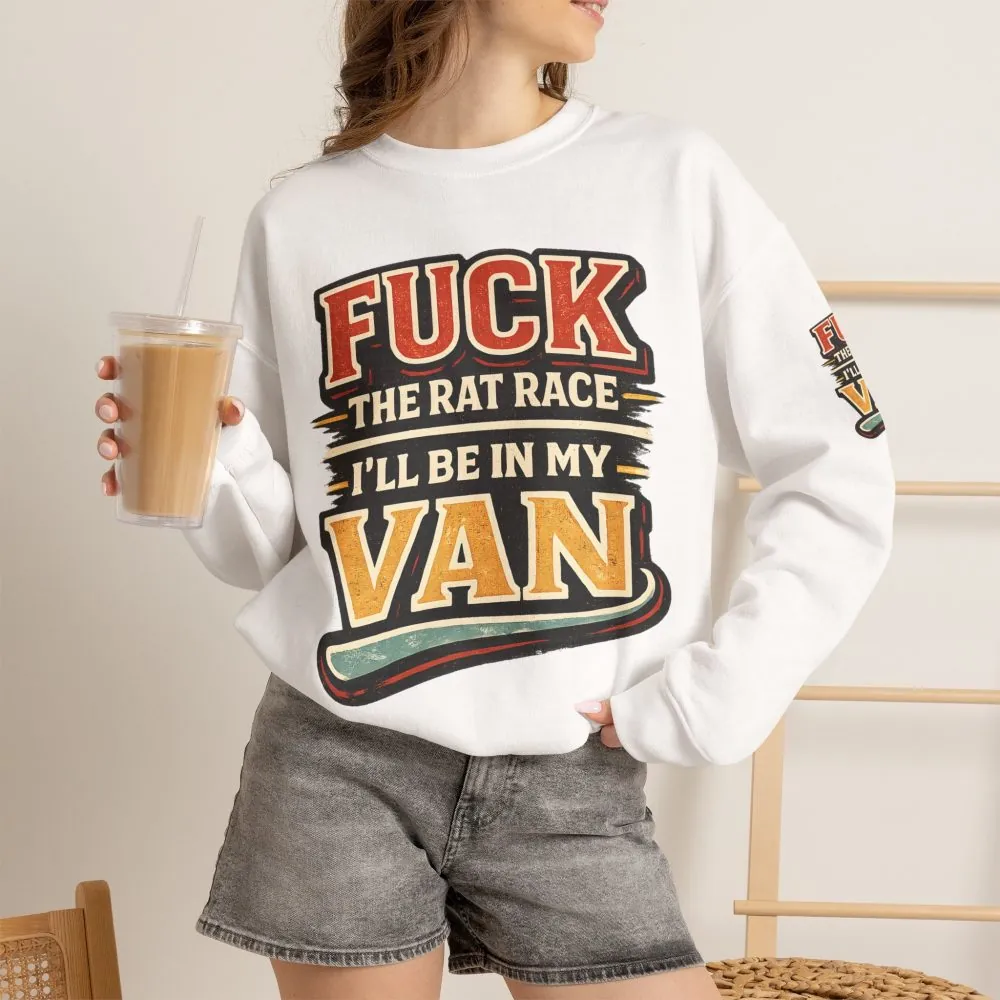 Unisex Heavy Blend™ Crewneck Sweatshirt — "Fuck The Rat Race" Design F**K-Line