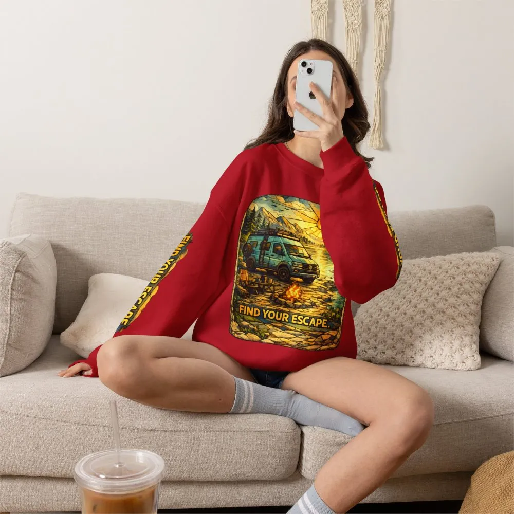 6309755020319409812_2048.jpeg Unisex Heavy Blend™ Crewneck Sweatshirt — "Find Your Escape" Design Cubic-Line