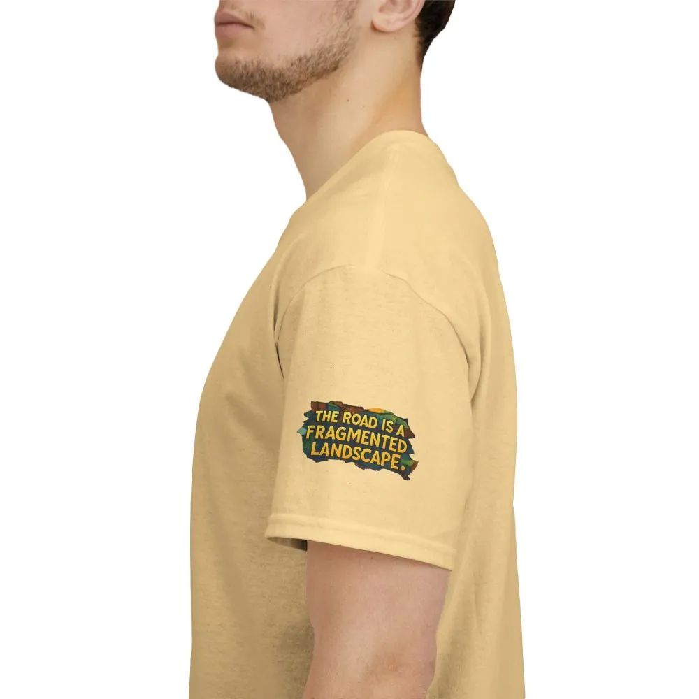6314558033258910245_2048.jpeg Unisex Heavy Cotton Tee — "The Road Is A Fragmented Landscape" Design Cubic-Line