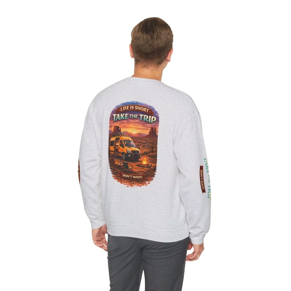 6326126584535639300_2048.jpeg Unisex Heavy Blend™ Crewneck Sweatshirt — "Life Is To Short-Take The Trip" Design Scenic-Line