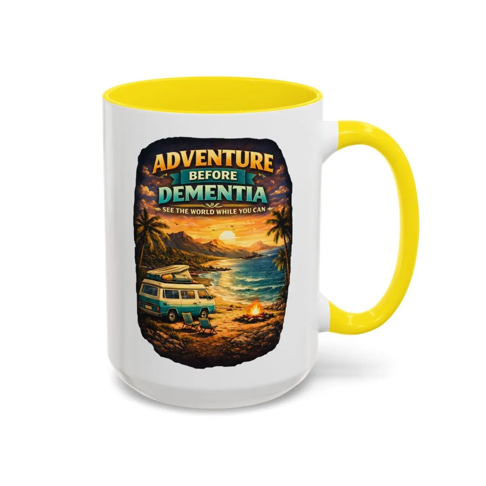 Accent Coffee Mug (11, 15oz) — "Adventure Before Dementia" Design Scenic-Line