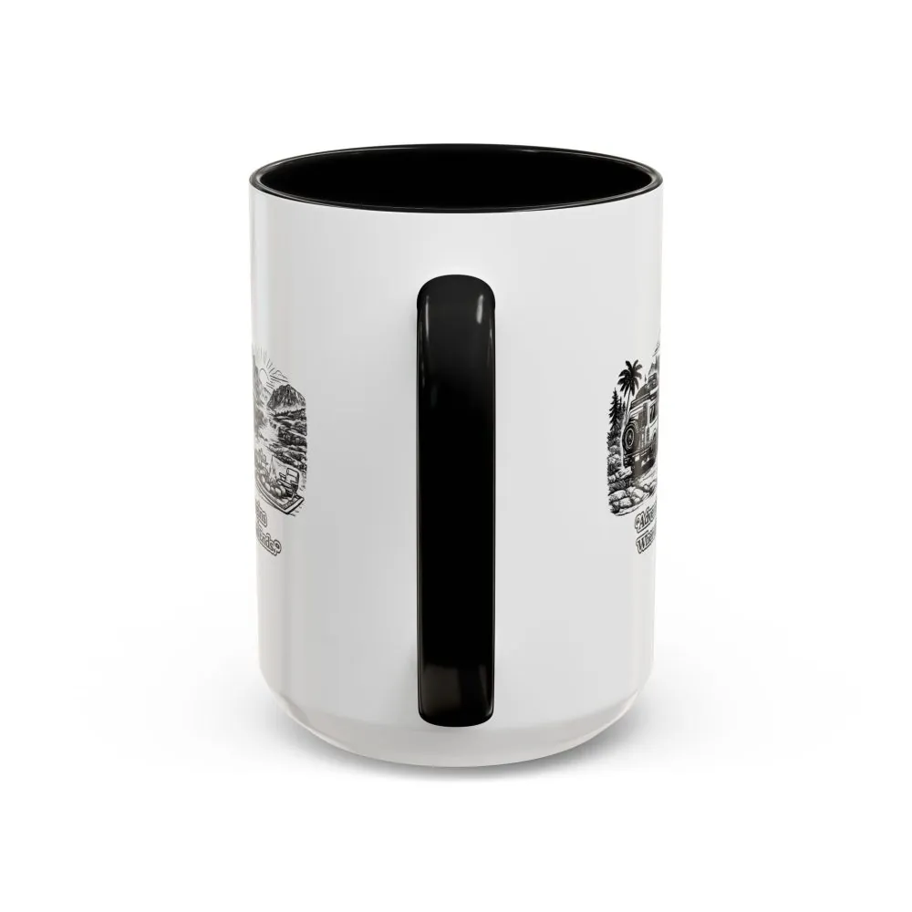 6332024544538574792_2048.jpeg Accent Coffee Mug (11, 15oz) — "Adventure Begins Where The Road Ends" Design Minimal-Line