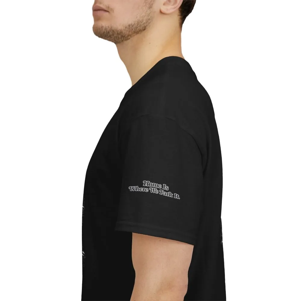 6335691532764525823_2048.jpeg Unisex Heavy Cotton Tee — "Home Is Where You Park It" Design Minimal-Line