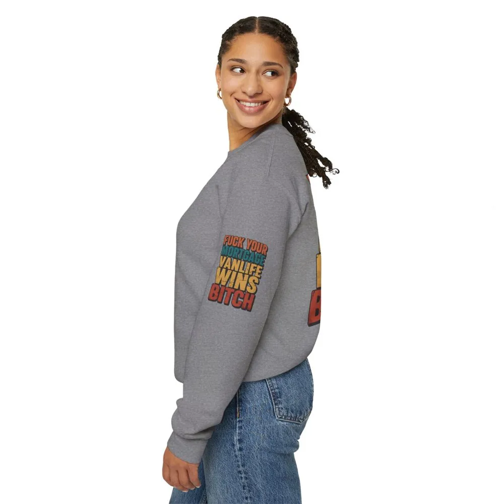 6341258684287525971_2048.jpeg Unisex Heavy Blend™ Crewneck Sweatshirt — "Fuck Your Mortgage" Design F**K-Line