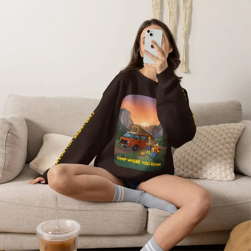 6348394586823358151_2048.jpeg Unisex Heavy Blend™ Crewneck Sweatshirt — "Camp Where You Roam" Design Sitcom-Line