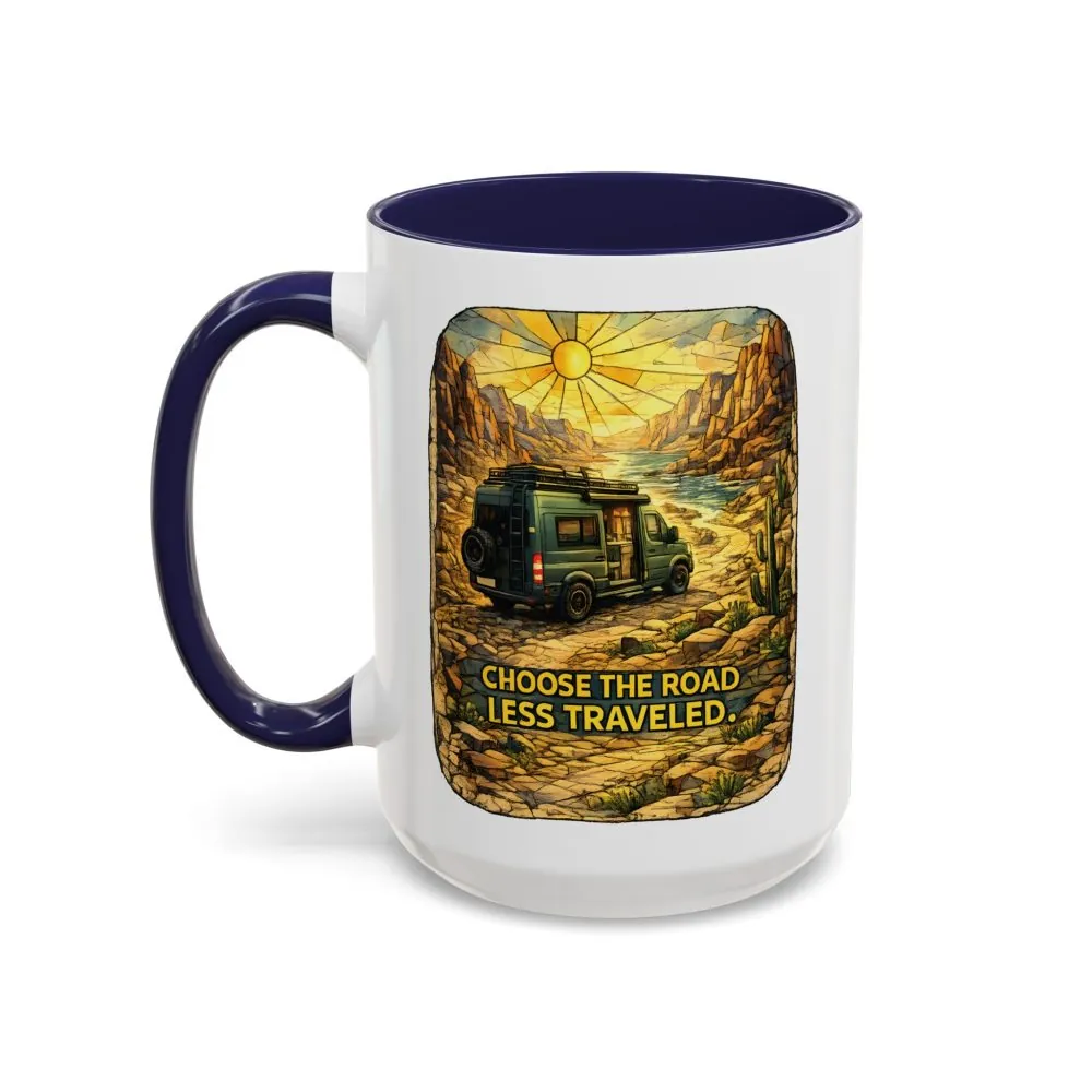 6373655272436096889_2048.jpeg Accent Coffee Mug (11, 15oz) — "Choose The Road Less Traveled" Design Cubic-Line
