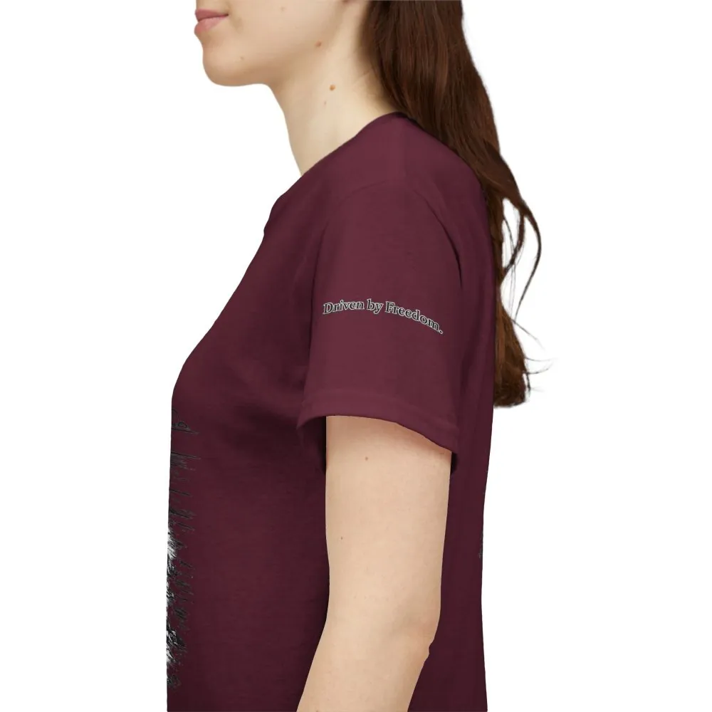 6377511838199585394_2048.jpeg Unisex Heavy Cotton Tee — ""Driven By Freedom" Design Minimal-Line