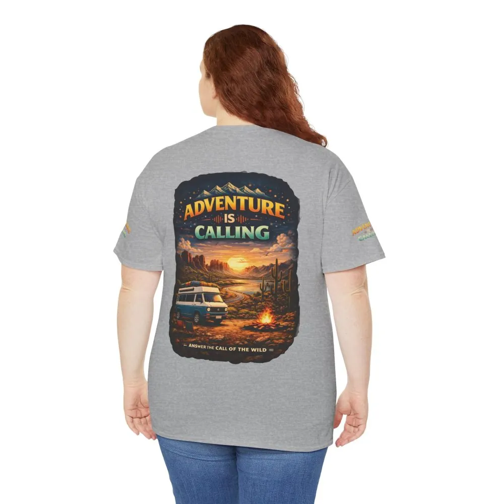 6383985913696953691_2048.jpeg Unisex Heavy Cotton Tee — "Adventure Is Calling" Design Scenic-Line