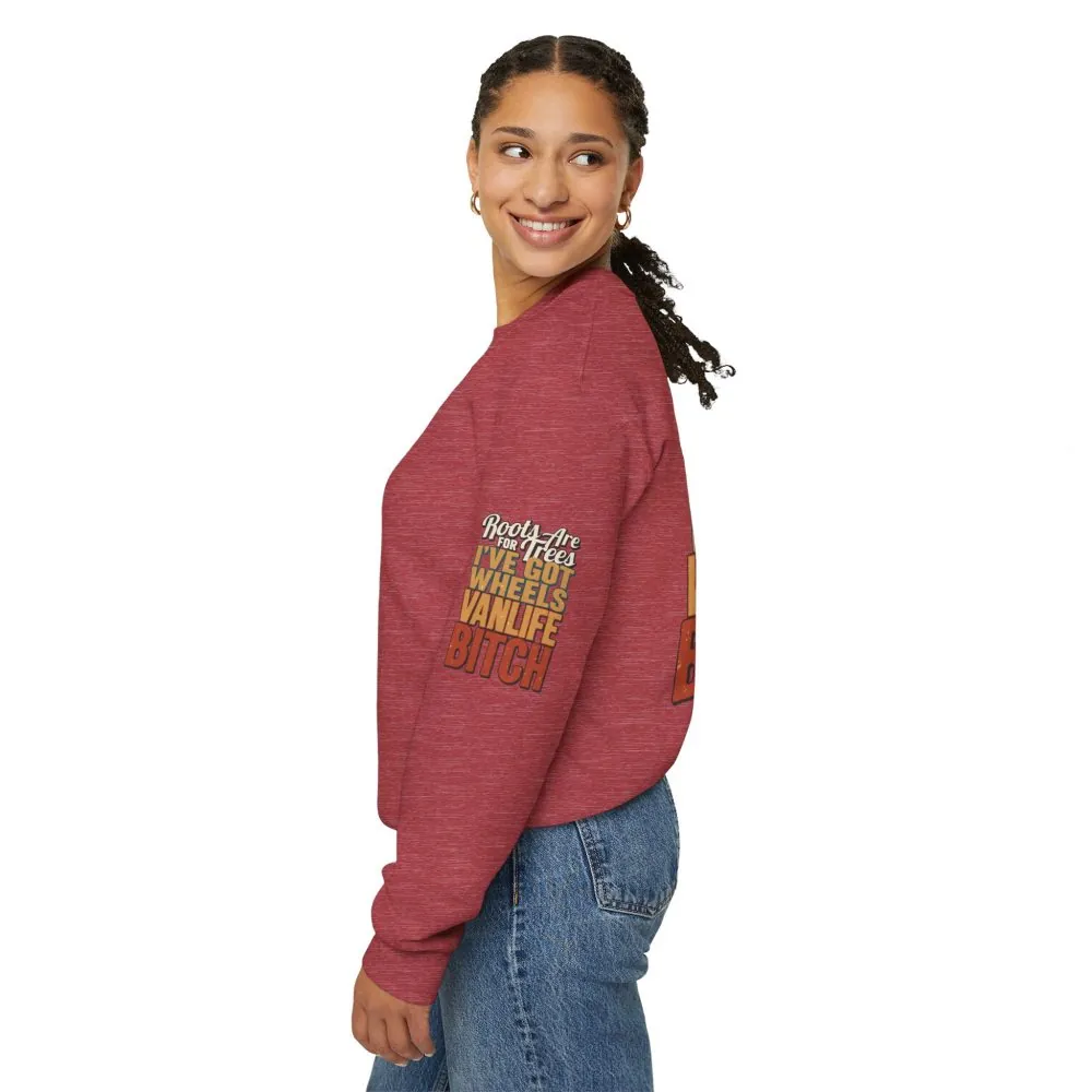 Unisex Heavy Blend™ Crewneck Sweatshirt — "Roots Are For Trees" Design F**K-Line