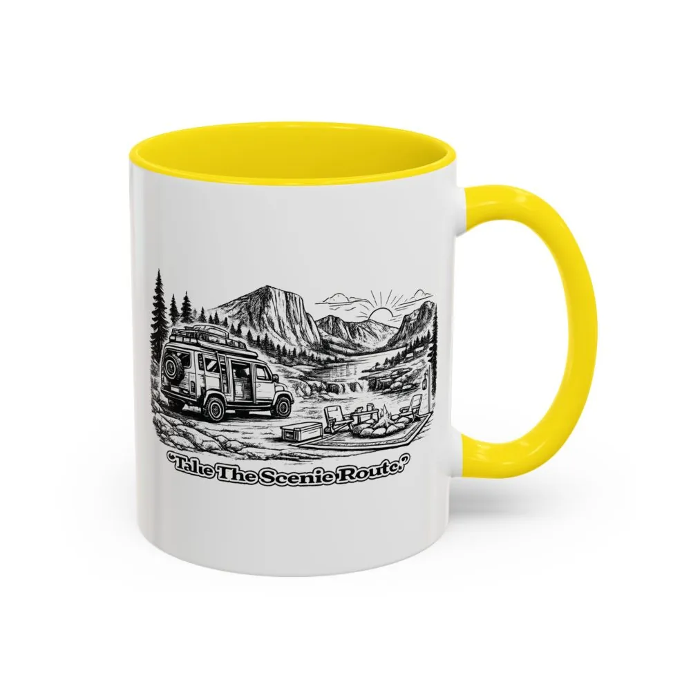 6387367259636340095_2048.jpeg Accent Coffee Mug (11, 15oz) — "Take The Scenic Route" Design Minimal-Line