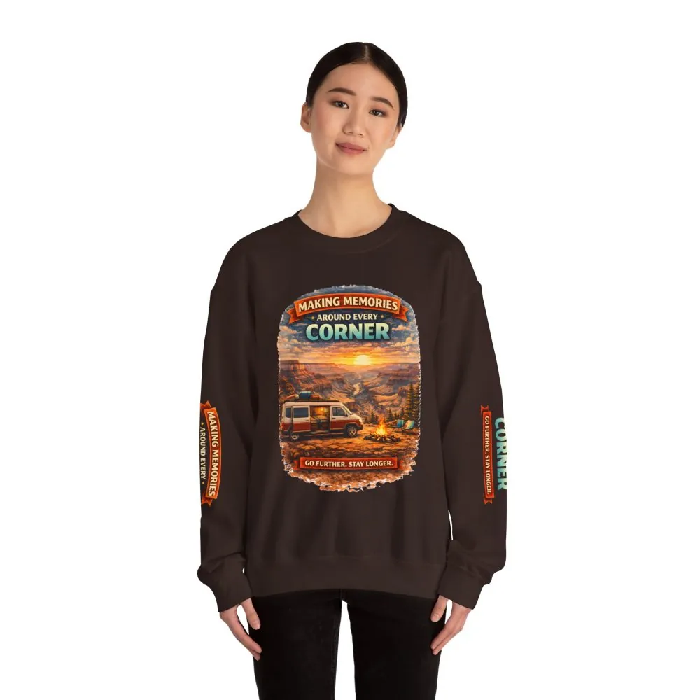 6389818168225108777_2048.jpeg Unisex Heavy Blend™ Crewneck Sweatshirt — "Making Memories Around Every Corner" Design Scenic-Line