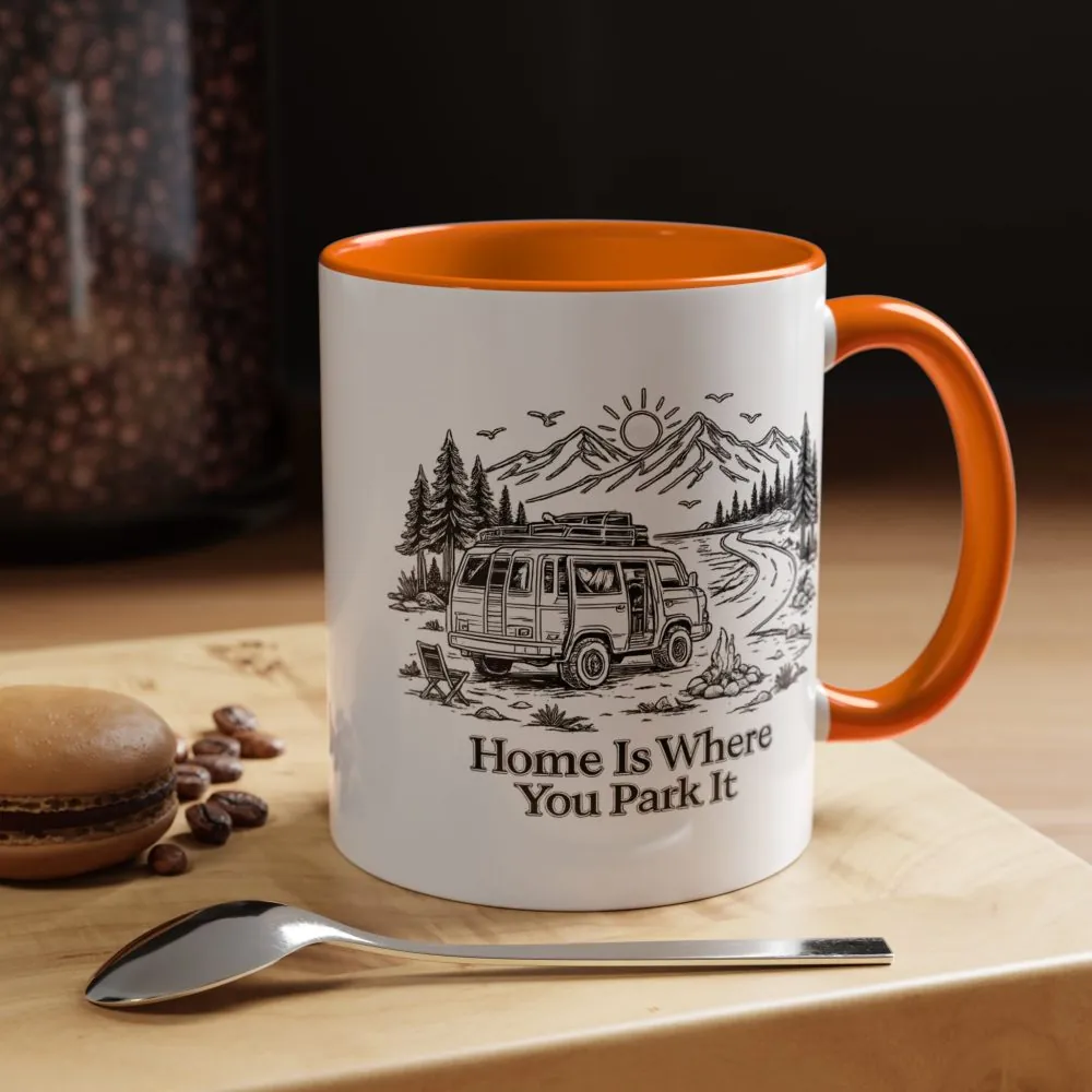 6426509807084038490_2048.jpeg Accent Coffee Mug (11, 15oz) — "Home Is Where You Park It" Design Minimal-Line