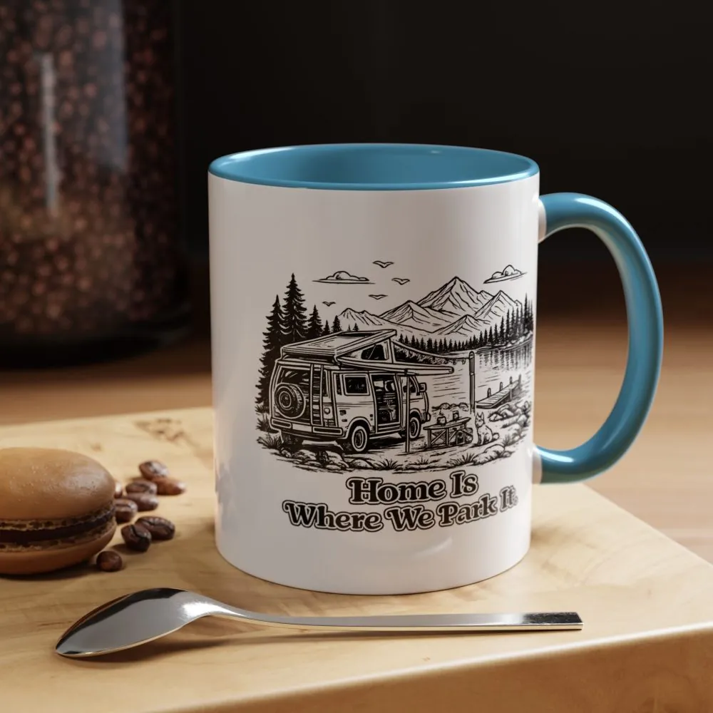 6437606657326041478_2048.jpeg Accent Coffee Mug (11, 15oz) — "Home Is Where You Park It" Design Minimal-Line