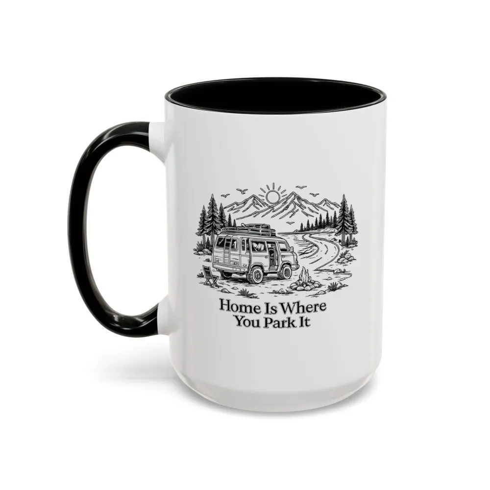 6458916399613462606_2048.jpeg Accent Coffee Mug (11, 15oz) — "Home Is Where You Park It" Design Minimal-Line
