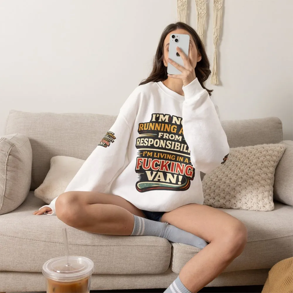 647137284216321207_2048.jpeg Unisex Heavy Blend™ Crewneck Sweatshirt — "I`m Not running Away" Design F**K-Line